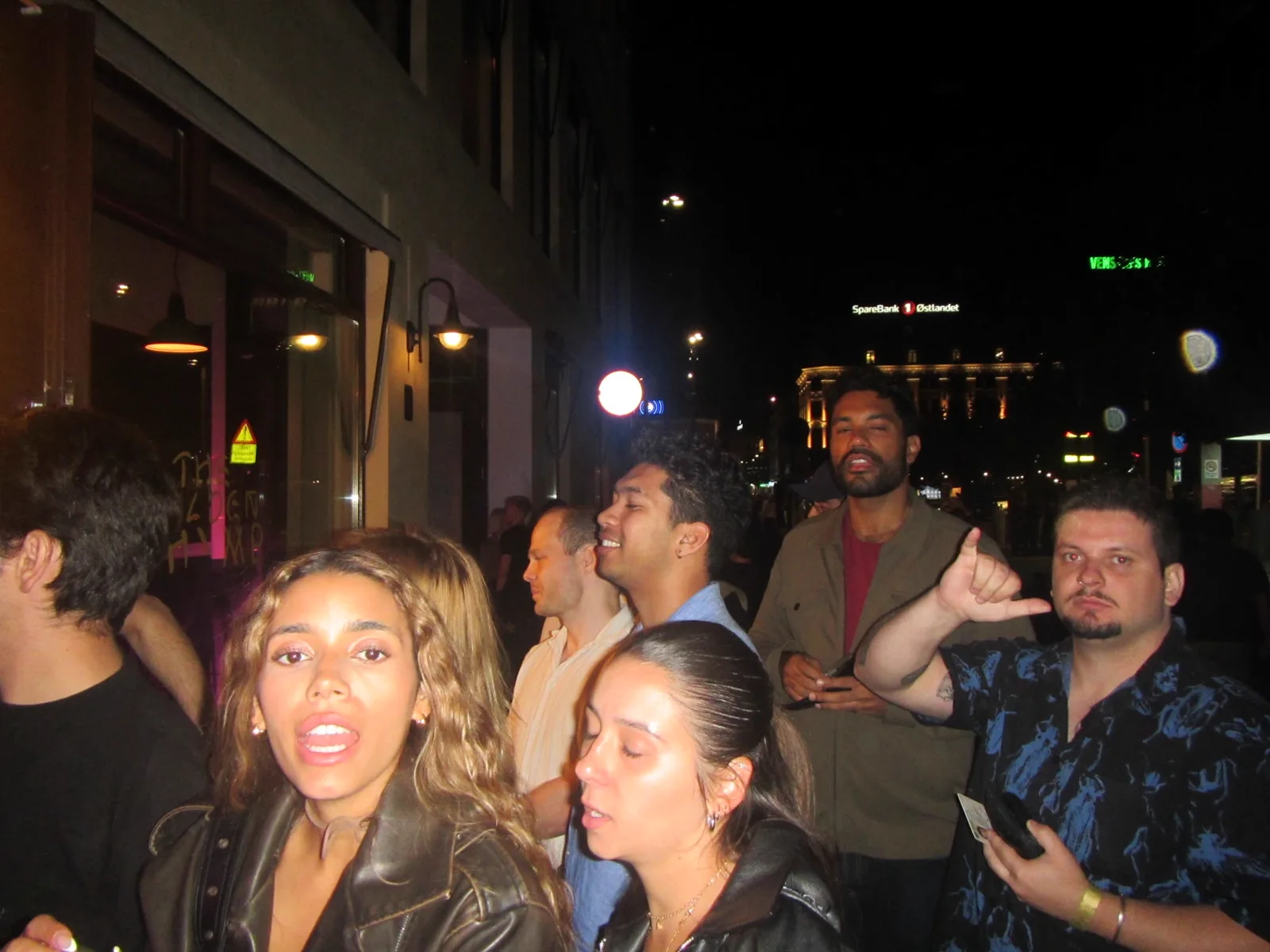 The group spilling out into the Oslo night between stops